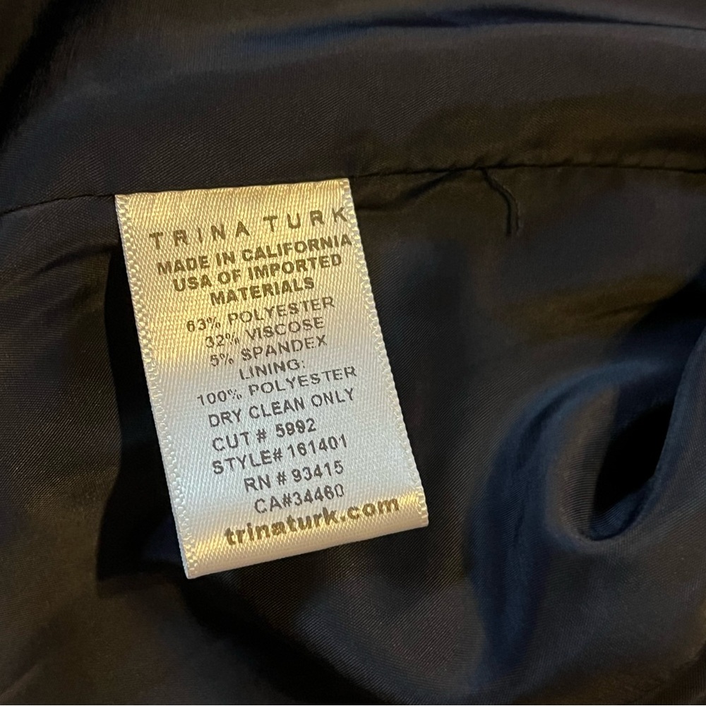 Trina Turk Navy Blue Blazer with gold metal buttons size eight (8) - Picture 7 of 11